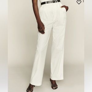 Reformation Oren Pant Petite - white stripe